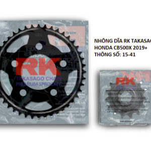 NHÔNG DĨA RK TAKASAGO HONDA CB500F / HORNET 500 / CB500X / NX500 / CBR500R (CHÍNH HÃNG)