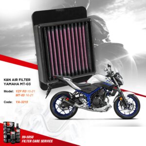 LỌC GIÓ K&N YAMAHA MT03 / R3 (CHÍNH HÃNG)